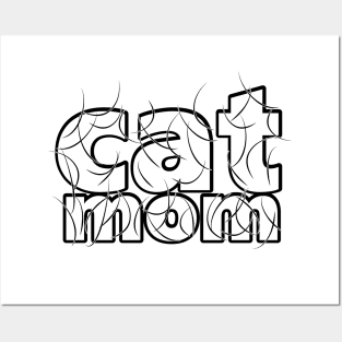 Cat Mom Black Hair Posters and Art